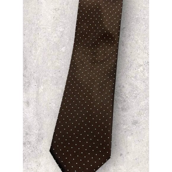 MOULEY Silk Tie FRANCE Brown Geometric W:3.2" EUC - Picture 5 of 5